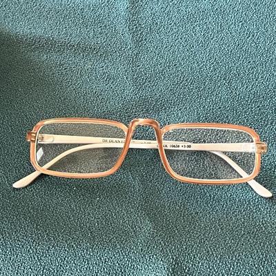 DR DEAN ADELL READERS +3.00 ROSE GOLD/GREY