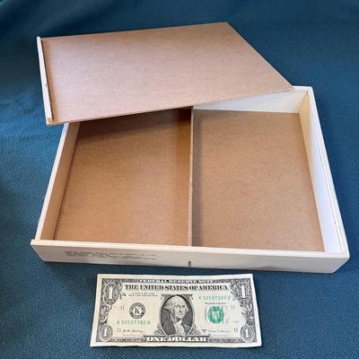 WOOD BOXES WITH SLIDER TOPS x 2 