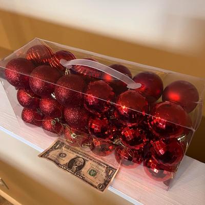 NEW 36 CT. RED CHRISTMAS ORNAMENT BULBS