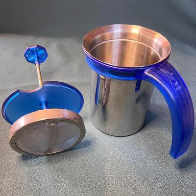 â€œBIALETTIâ€ STAINLESS BLUE COFFEE FRENCH PRESS 