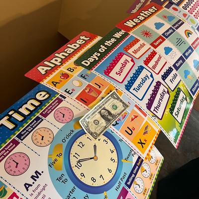 SET OF 12 ELEMENTARY CLASSROOM CHARTS 