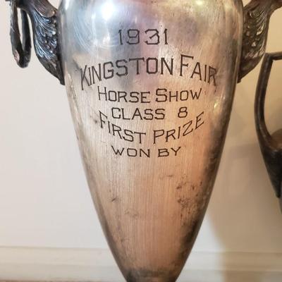 2 horse trophies 1931 Kingston Fair