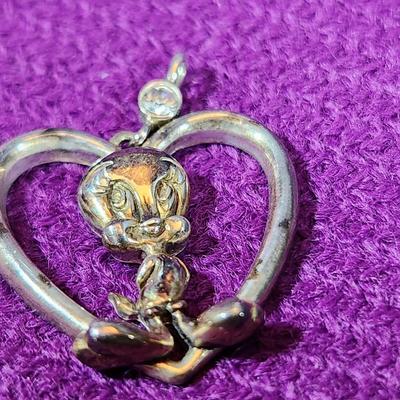 Lenox Sterling Tweety-Bird Pendant with Diamond