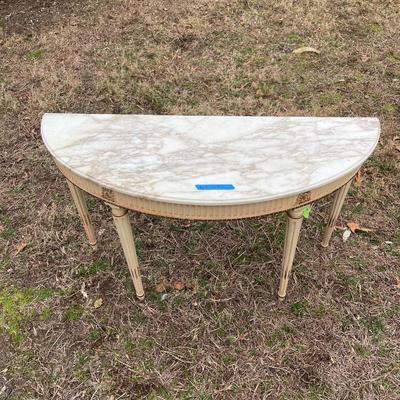 Lot 105 - Demi Lune Marble Top Foyer Table