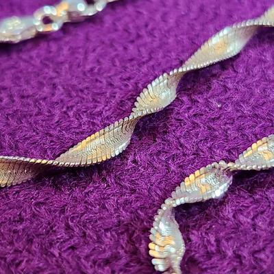 Sterling Silver Curling Weave 28-Inch Necklace