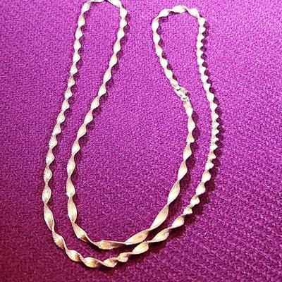 Sterling Silver Curling Weave 28-Inch Necklace