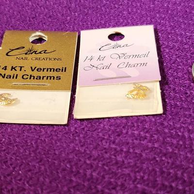 Pair of 14K Gold Nail Charms