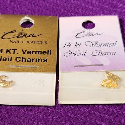 Pair of 14K Gold Nail Charms