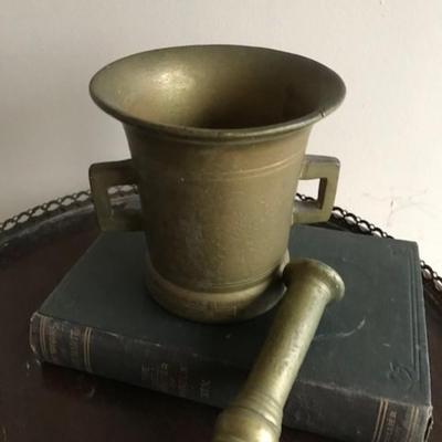 Apothecary Pharmacist Brass Mortar and Pestle