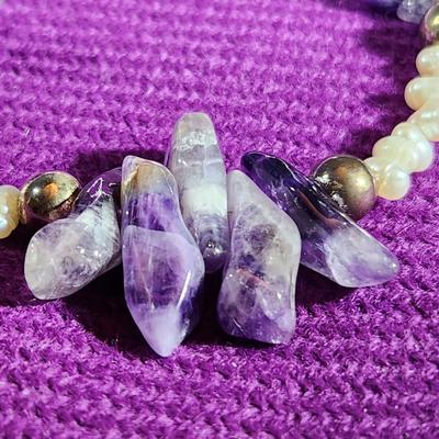 Amethyst & Fresh Water Pearl Necklace