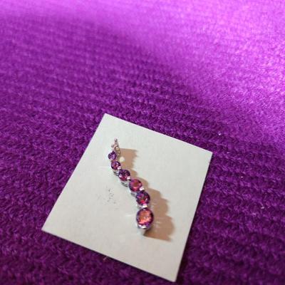 Amethyst and 10K White Gold Pendant