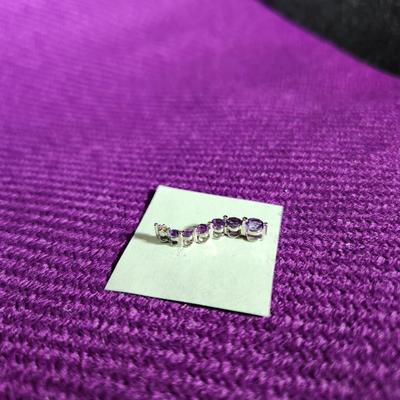 Amethyst and 10K White Gold Pendant
