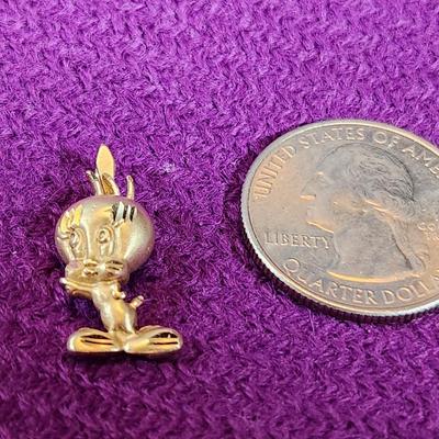 14K Gold Tweety=Bird Pendant