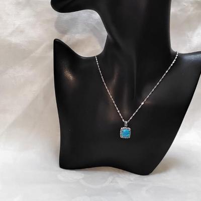 Blue Fire Opal With Swarovski crystals 18