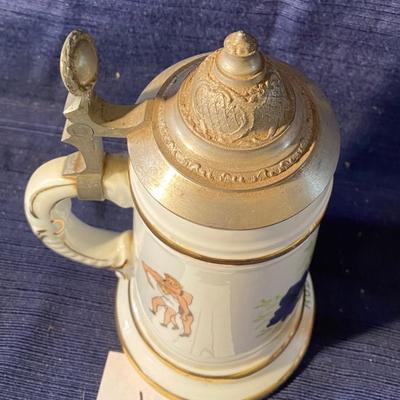 COOL Vintage Beer Stein w/figure in the bottom