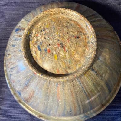 Vintage 8â€ Melmac Confetti/Splatter Bowl