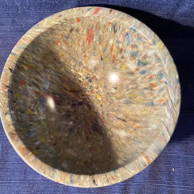 Vintage 8â€ Melmac Confetti/Splatter Bowl
