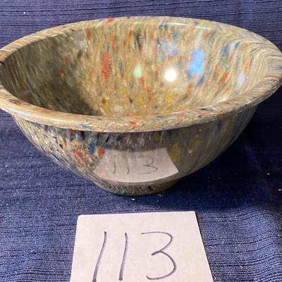 Vintage 8â€ Melmac Confetti/Splatter Bowl