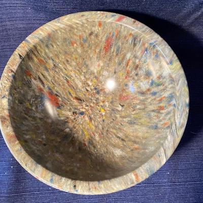 Vintage 8â€ Melmac Confetti/Splatter Bowl