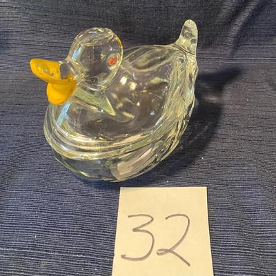 Jeanette Glass Art/Vintage Marigold Carnival Glass Duck