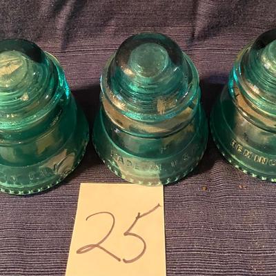 Hemingray 42 Aqua Insulators
