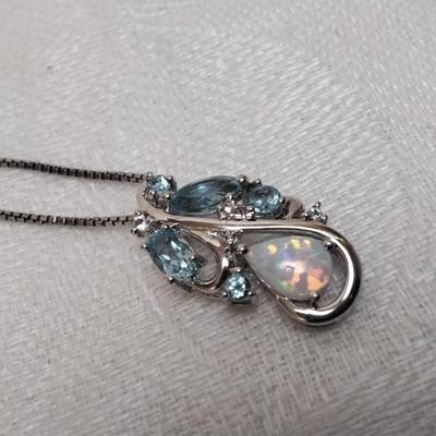 Opal and Aquamarine With Diamond Accents 18
