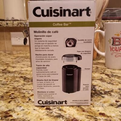 CUISINART COFFEE BEAN GRINDER (NIB)-WOODEN COOKING UTENSILS-TWO METAL CANISTERS