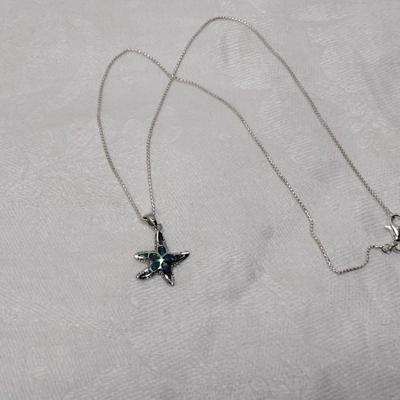 Blue Opal Starfish 16" 925 Necklace