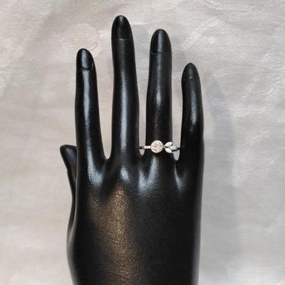 Opals With Multi Faceted White Sapphire Ring Size 8