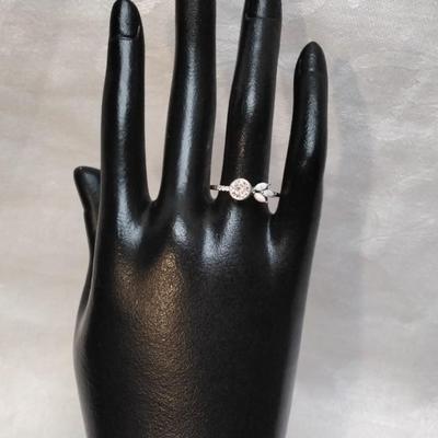 Opals With Multi Faceted White Sapphire Ring Size 8