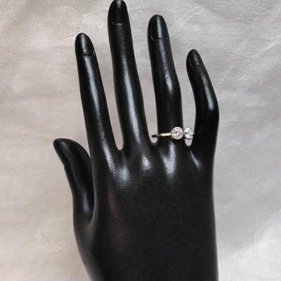 Opals With Multi Faceted White Sapphire Ring Size 8
