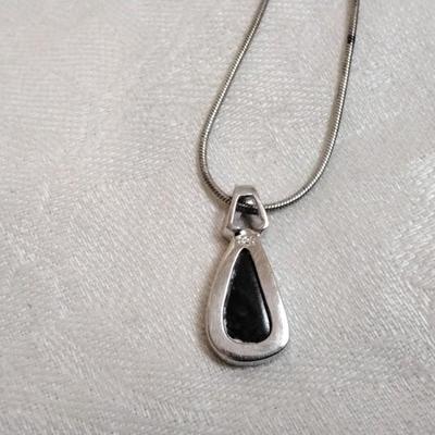 Natural Cut Light Blue Opal 18" 925 Necklace