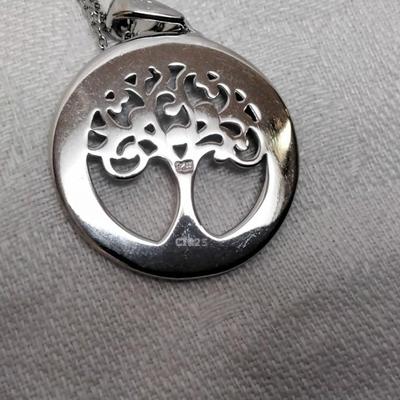 Blue Fire Opal Tree Of Life 18" 925 Necklace
