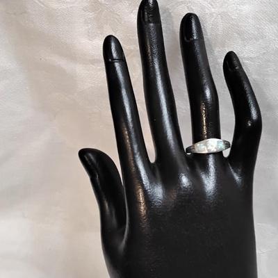 Light Blue Opal 925 Ring Size 8