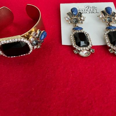 BELLE BADGLEY MISCHKA  BRACELET AND EARRINGS.