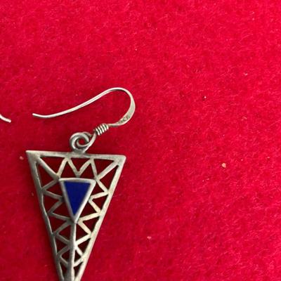 Vintage Sterling silver earrings with Blue Stone