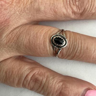 Sterling Silver Ring With Black Onyx