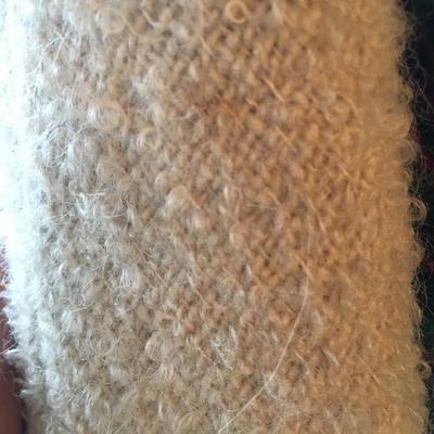 Vintage wool coat with fur trimmed cuffs