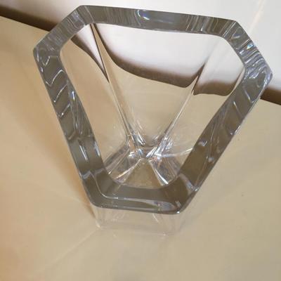 Signed Orrefors crystal vase