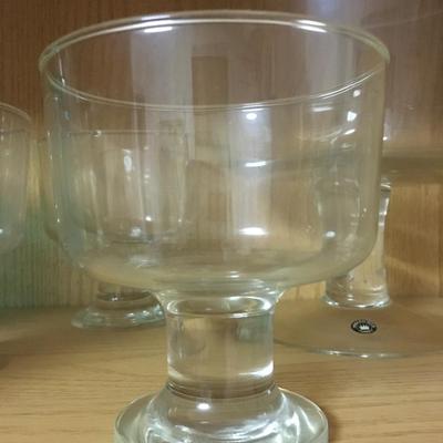 Glass trifle with 4 serving bowls.