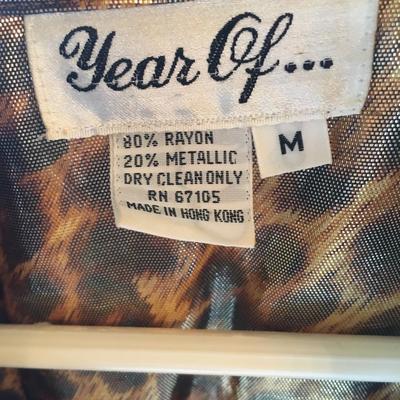 Vintage metallic gold and leopard print top