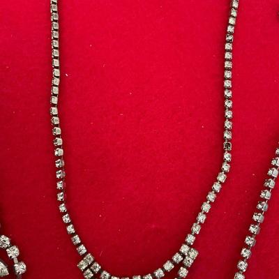 Two Vintage Earrings, Bracelet  and Three Necklaces.