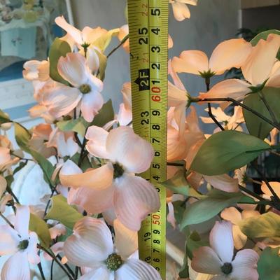 2 potted faux flowers