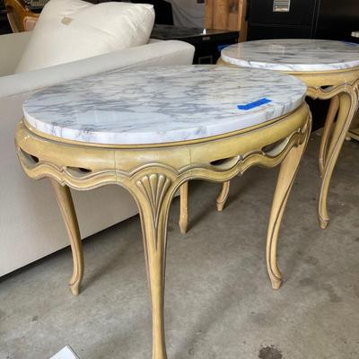 Lot 142 - Pair of Marble Top End Tables