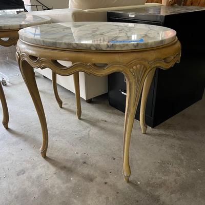 Lot 142 - Pair of Marble Top End Tables