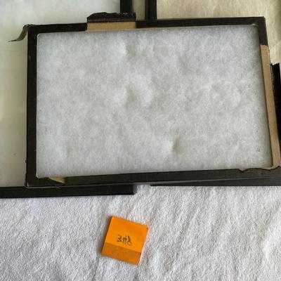 Lot of 3 glass top display trays.