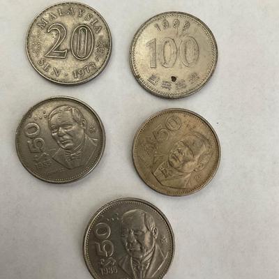 Five Foreign coins