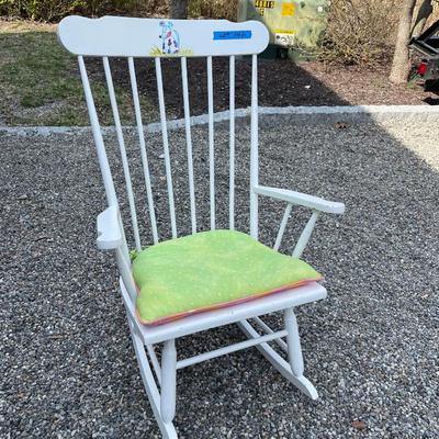 Lot 146 - Wood rocking chair painted white