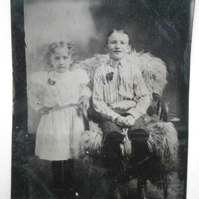 Old Tintype of Two Children
