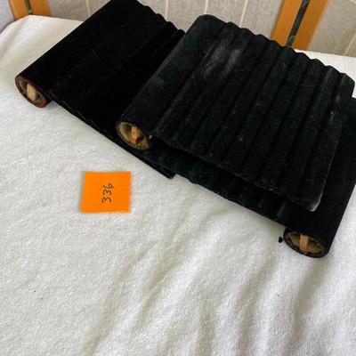 Black Flocked Rumpled Bracelet displays.